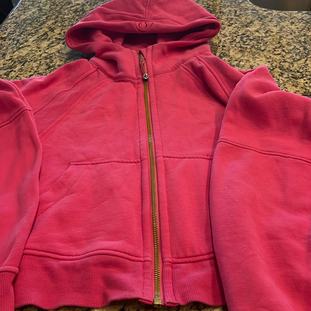 Hot pink/ gold hardware Lululemon full zip hoodie